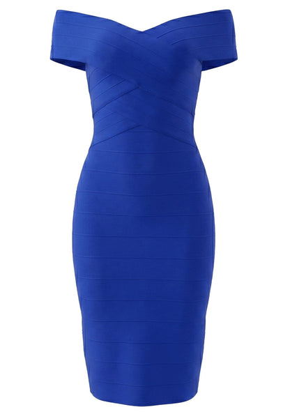 Bardot Structured Midi Dress Blue