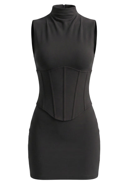 Corset Detail Dress Black