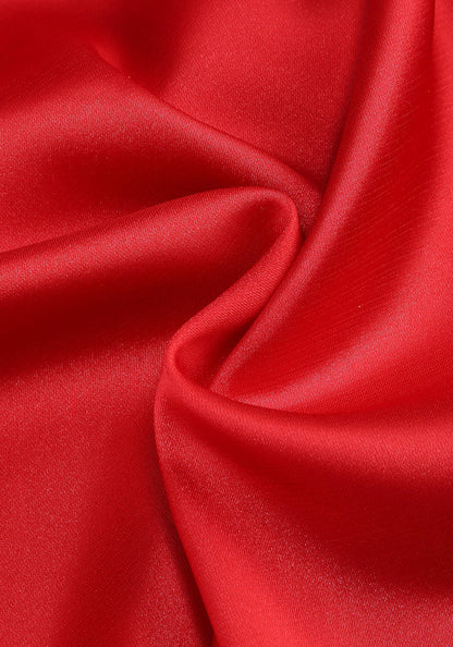Strapless Draped Corset Maxi Dress Red
